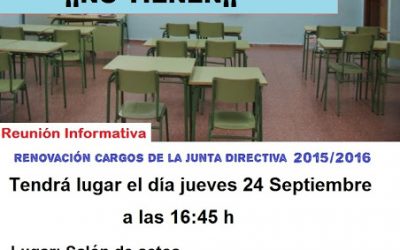 RENOVACIÓN CARGOS DE LA JUNTA DIRECTIVA 2015/2016