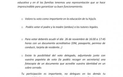 Recuerda, este jueves elecciones al Consejo Escolar