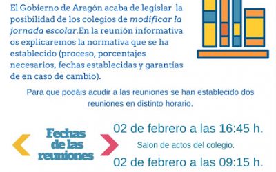 REUNIONES INFORMATIVAS ORGANIZACION TIEMPOS ESCOLARES