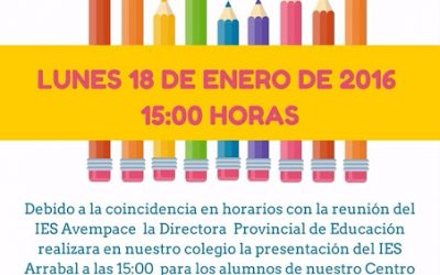 PRESENTACIÓN IES ARRABAL Y REUNION CON IES AVEMPACE