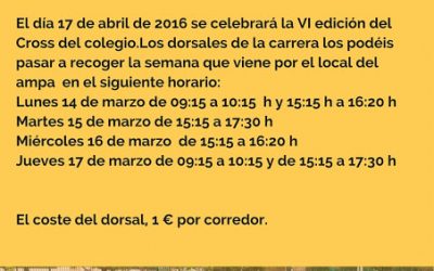 RECOGIDA DORSALES VI CROSS LUCIEN BRIET