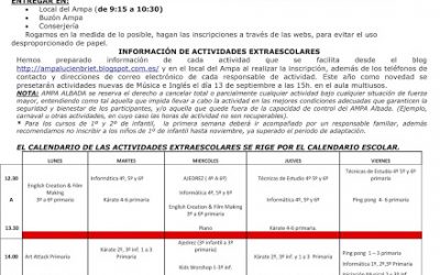 Os enviamos la circular definitiva de las extraescolares con algunas  modificaciones