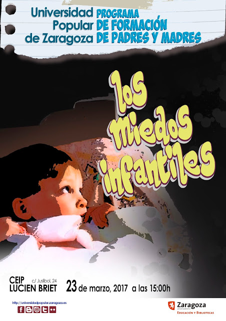CHARLA SOBRE LOS MIEDOS INFANTILES EN EL COLE!!! A LAS 15:00 H  EL JUEVES 23 DE MARZO EN LA SALA BOURGEONS.
