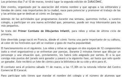 ZARACÓMIC DEL 7 AL 12 DE MARZO, SALON del COMIC DE ZARAGOZA