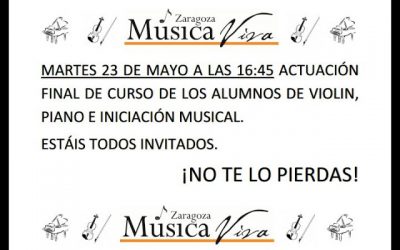 CONCIERTO FIN DE CURSO ALUMNOS PIANO , VIOLÍN E INICIACIÓN MUSICAL