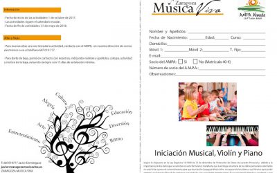 EXTRAESCOLAR INICIACIÓN MUSICAL PARA INFANTIL ,PIANO Y VIOLÍN