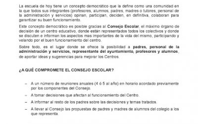 CIRCULAR Nº 2 CONSEJO ESCOLAR , INFORMACIÓN Y FECHAS