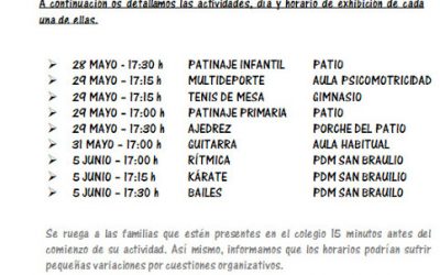 EXHIBICIONES FINAL DE CURSO EXTRAESCOLARES SEI ESCUELA