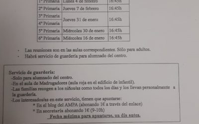 Reuniones segundo trimestre con las familias